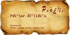 Péter Éliás névjegykártya